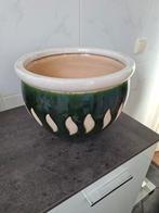 Groene Bloempot met Decoratie, Gebruikt, Rond, Minder dan 40 cm, Balkon