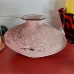Frost roze glazen vaas, Ophalen, Gebruikt, Overige kleuren, Glas