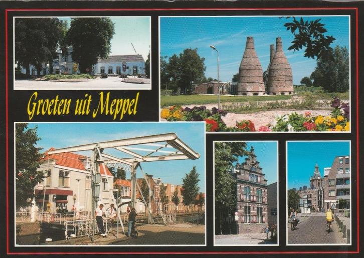 MEPPEL Centrum Brug Kalkovens Groeten, Verzamelen, Ansichtkaarten | Nederland, Ongelopen, Drenthe, 1980 tot heden, Verzenden