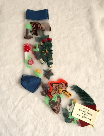 Nathalie Lete x Socks Appeal transparante bosdieren sokken  beschikbaar voor biedingen