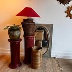 GREEN SALE 2 Bordeaux rode pencil reed rotan zuilen, Huis en Inrichting, Woonaccessoires | Zuilen en Pilaren, Vintage, Vintage