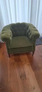 Chesterfield fauteuil groen, Huis en Inrichting, Fauteuils, Ophalen, 75 tot 100 cm, Zo goed als nieuw, 75 tot 100 cm
