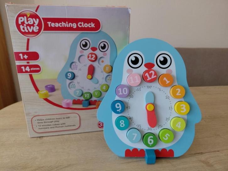 Playtive houten leerklok, Kinderen en Baby's, Speelgoed | Houten speelgoed, Zo goed als nieuw, Overige typen, Ophalen of Verzenden