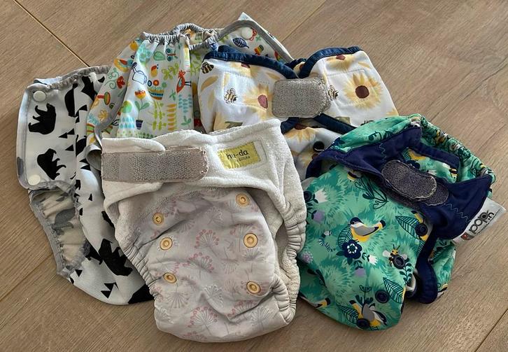 Huda voorgevormde wasbare luier, 4 overbroekjes, Kinderen en Baby's, Babykleding | Overige, Zo goed als nieuw, Jongetje of Meisje