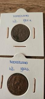 Nederland 1 cent a en b variant 1901K en 1901G, Postzegels en Munten, Munten | Nederland, Ophalen of Verzenden, Koningin Wilhelmina