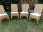 4 Lloyd Loom stoelen, Huis en Inrichting, Stoelen, Ophalen, Gebruikt, Bruin, Riet of Rotan
