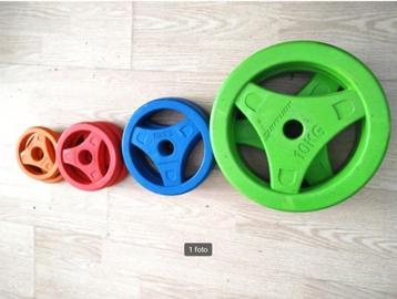 Tunturi Aerobic Plates Rubber 2x10KG 2x2.5kg 2x1.25kg 2x0.5 beschikbaar voor biedingen