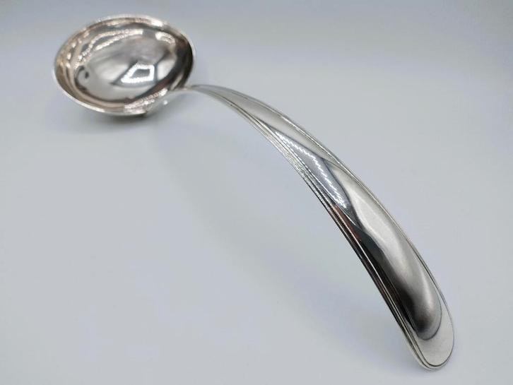 Zilveren soeplepel met filetrand, H. Smits, Amsterdam, 1812, Antiek en Kunst, Antiek | Bestek, Verzenden