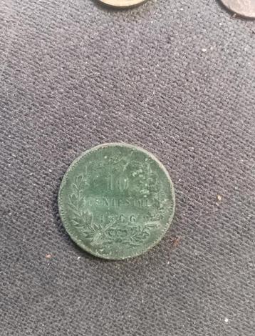 Oude 10 centimes 1866 beschikbaar voor biedingen