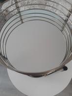 Bijzettafeltje met spiegel plateaus, Minder dan 55 cm, Metaal of Aluminium, Rond, Zo goed als nieuw
