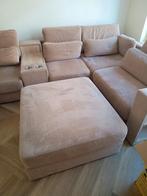 Hoekbank 300€ met console bar,tafel en poef., Huis en Inrichting, Ophalen, Hout, Hoekbank, Zo goed als nieuw