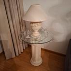 Stijlvolle pilaar met glasplaat en lamp, Ophalen of Verzenden, Gebruikt