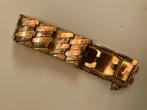 Vintage antieke oud boho goudkleurige schakelarmband armband, Sieraden, Tassen en Uiterlijk, Armbanden, Goud, Staal, Met bedels of kralen