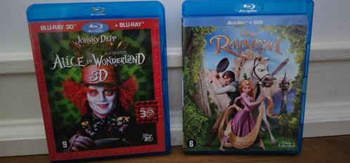 Blu Ray films- Alice 3D & Rapunzel-, Cd's en Dvd's, Blu-ray, Zo goed als nieuw, Kinderen en Jeugd, 3D, Ophalen