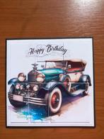 Kaart happy birthday auto oldtimer 347 = 1,75, Hobby en Vrije tijd, Kaarten | Zelfgemaakt, Ophalen of Verzenden, Zo goed als nieuw