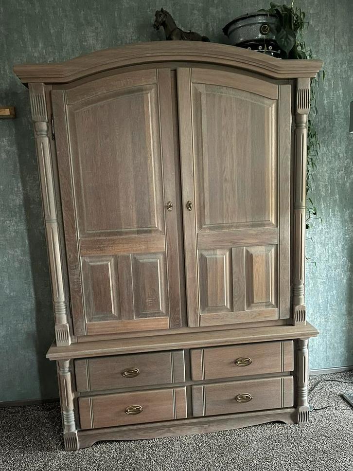 Broodkast eiken vergrijsd, Huis en Inrichting, Kasten | Buffetkasten, Gebruikt, 150 tot 200 cm, 100 tot 150 cm, 25 tot 50 cm, Met lade(s)