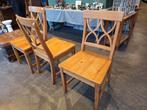 4 grenen stoelen in goede staat, Ophalen, Gebruikt, Bruin, Klassiek