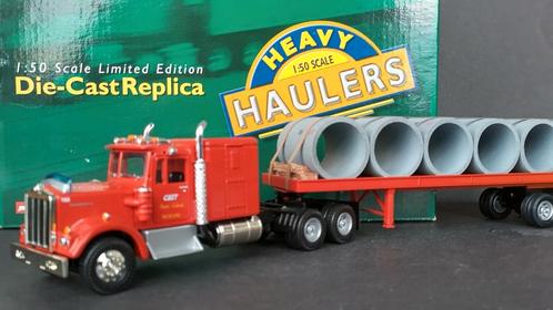 Kenworth w925 flatbed trailer 1:50 Corgi Toys Pol, Hobby en Vrije tijd, Modelauto's | 1:50, Zo goed als nieuw, Bus of Vrachtwagen
