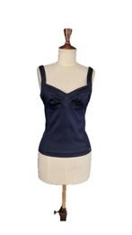 John Galliano donkerblauwe top in maat M, Maat 38/40 (M), Blauw, Ophalen of Verzenden, Zo goed als nieuw
