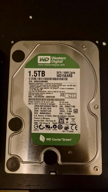 WD Green 1.5TB HDD - WD15EARS beschikbaar voor biedingen