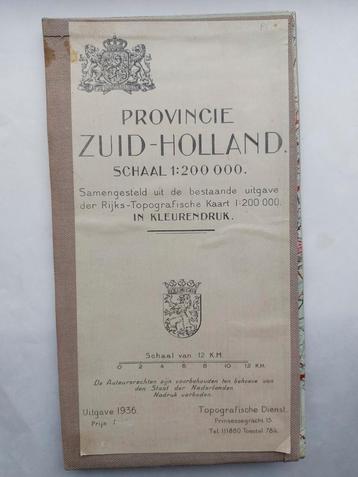 P1 / Unieke stafkaart uit 1936 van provincie Zuid Holland beschikbaar voor biedingen