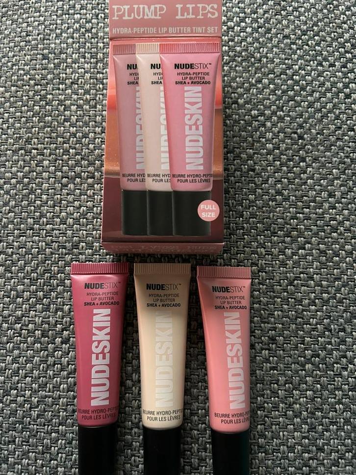 Nudestix Nudeskin Hydra-Peptide Lip Butter Tint set- Nieuw!, Sieraden, Tassen en Uiterlijk, Uiterlijk | Cosmetica en Make-up, Nieuw