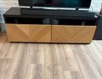 Ikea besta zwart TV meubel met Eiken lade fronten., Huis en Inrichting, Ophalen, 100 tot 150 cm, Eikenhout, Zo goed als nieuw