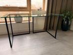 Habitat 140x80 cm glazen bureau - zwart, Huis en Inrichting, Ophalen, Gebruikt, Bureau