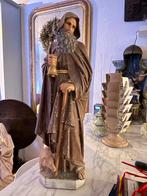 Antieke Antonius Abt beeld met varken, 66 cm, Ophalen