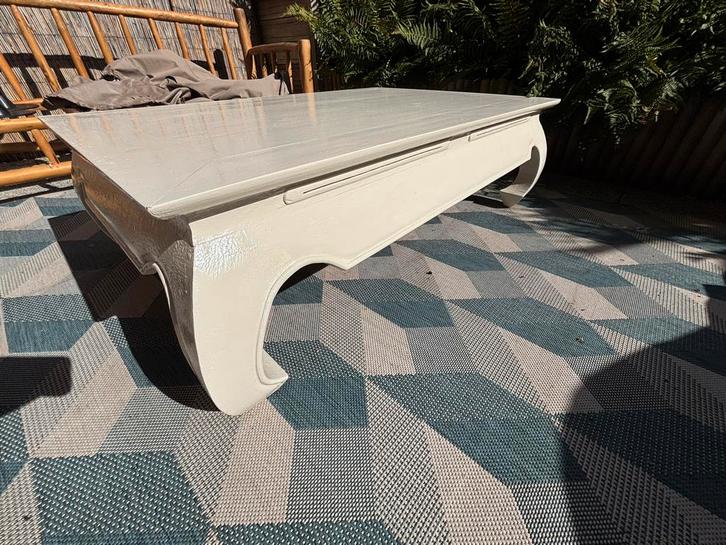 Opiumtafel 120x80 - creme wit Oosterse Stijl, Huis en Inrichting, Tafels | Salontafels, Gebruikt, Minder dan 50 cm, 50 tot 100 cm