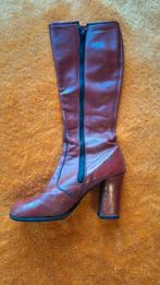 Vintage roodbruine Leren Laarzen, Hoge laarzen, Ophalen of Verzenden, Gedragen, Rood