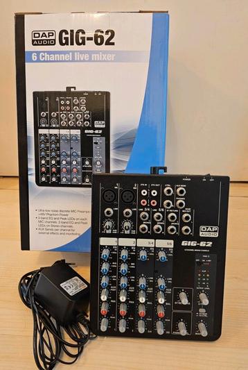 DAP Audio GIG-62 – 6-Kanaals Live Mixer | Topstaat! beschikbaar voor biedingen