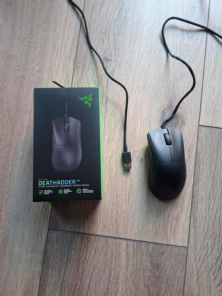 Razer DeathAdder V3 Nieuw, Computers en Software, Muizen, Nieuw, Muis, Rechtshandig, Bedraad, Ergonomisch, Gaming muis, Ophalen of Verzenden
