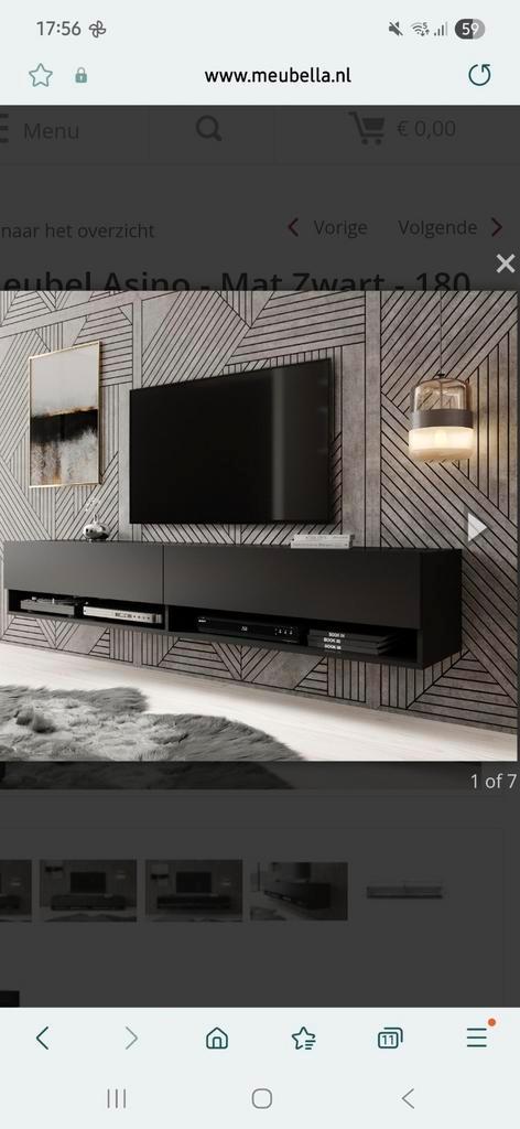 Tv meubel zwart in zeer goede staat, Huis en Inrichting, Kasten | Televisiemeubels, Gebruikt, Minder dan 100 cm, 100 tot 150 cm
