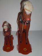 2 antieke vintage speelgoed paarden op wieltjes, Antiek en Kunst, Antiek | Speelgoed, Ophalen of Verzenden