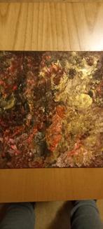 Abstract schilderij met gouden accenten, Ophalen of Verzenden