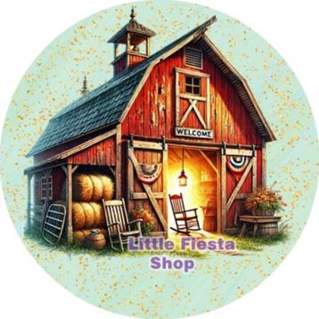 LF6487 icing frosting boerderij 20cm eetbare taart print  beschikbaar voor biedingen