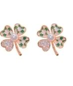 Oorbellen klavertje vier, Verzenden, Nieuw, Goud, Knopjes of Stekers