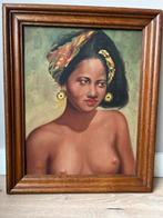 Vintage Olieverfschilderij Vrouwelijk Portret - Gesigneerd, Antiek en Kunst, Kunst | Schilderijen | Klassiek, Ophalen