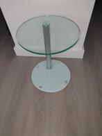 bijzettafel glas, Huis en Inrichting, Tafels | Bijzettafels, Minder dan 55 cm, Rond, Nieuw, Glas