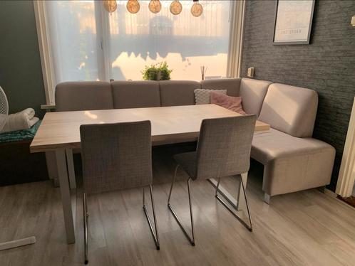 Eetkamer bank , zandkleurig/ eetkamerset/eettafel, Huis en Inrichting, Complete eetkamers, Gebruikt, Ophalen