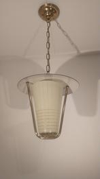 Vintage jaren 50 lantaarn pendant hanglamp, Ophalen of Verzenden, Gebruikt, Glas, Minder dan 50 cm