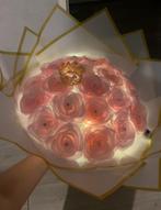 Roze Satijnen Rozen Boeket, Ophalen of Verzenden, Nieuw