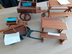Vintage Houten Miniaturen Collectie kolenkar mestkar, Ophalen of Verzenden