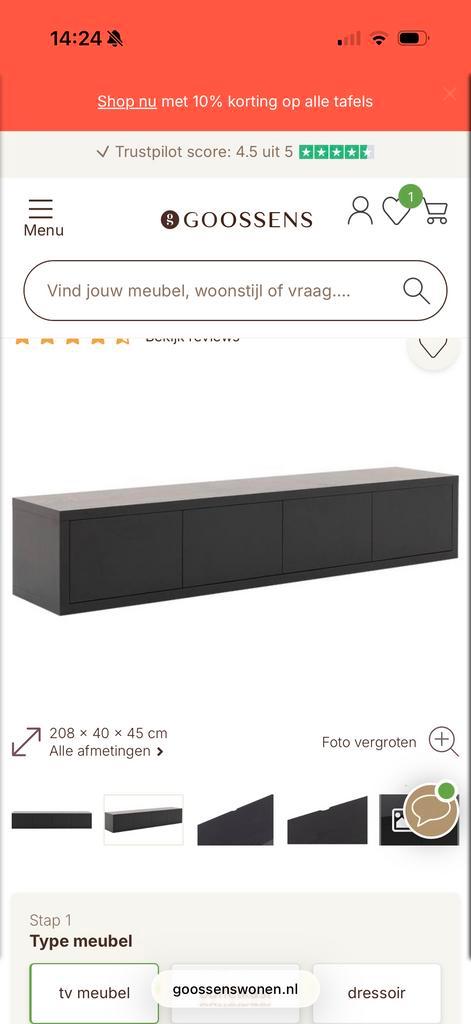 Goossens Barcelona TV-kast - Zeer Goede Staat!, Huis en Inrichting, Kasten | Overige, Zo goed als nieuw, Ophalen