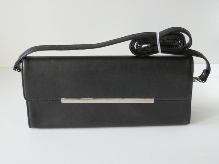 Marc Picard damestas . Leer., Sieraden, Tassen en Uiterlijk, Tassen | Damestassen, Zo goed als nieuw, Overige typen, Zwart, Ophalen of Verzenden