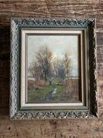 F. Goossens – origineel olieverfschilderij – landschap, Antiek en Kunst, Ophalen of Verzenden