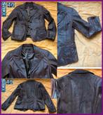 SAKI bruine (echt) leren tussenjas/colbert maat 40 z.g.a.n., Kleding | Dames, Maat 38/40 (M), Bruin, Ophalen of Verzenden, Zo goed als nieuw
