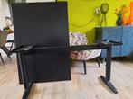 Zwart Ikea bureau buro 120x80 in hoogte verstelbaar, Ophalen, In hoogte verstelbaar, Gebruikt