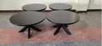 Ronde zwarte mangohouten salontafel 80cm verjongde rand, Ophalen, 50 tot 100 cm, Rond, Nieuw